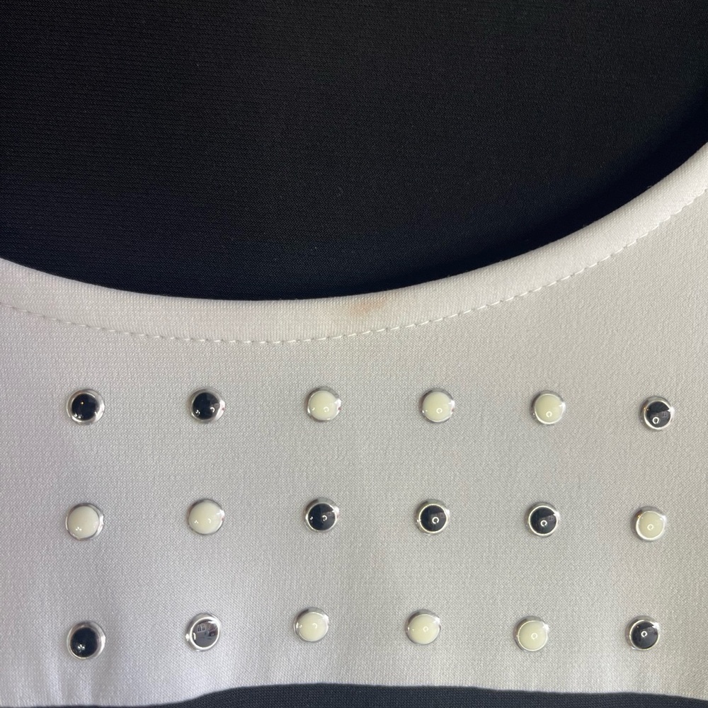 Calvin Klein Black and White Studded Blouse - Picture 3 of 6